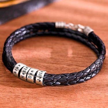 Pulsera 2 vueltas con 4 aros de plata